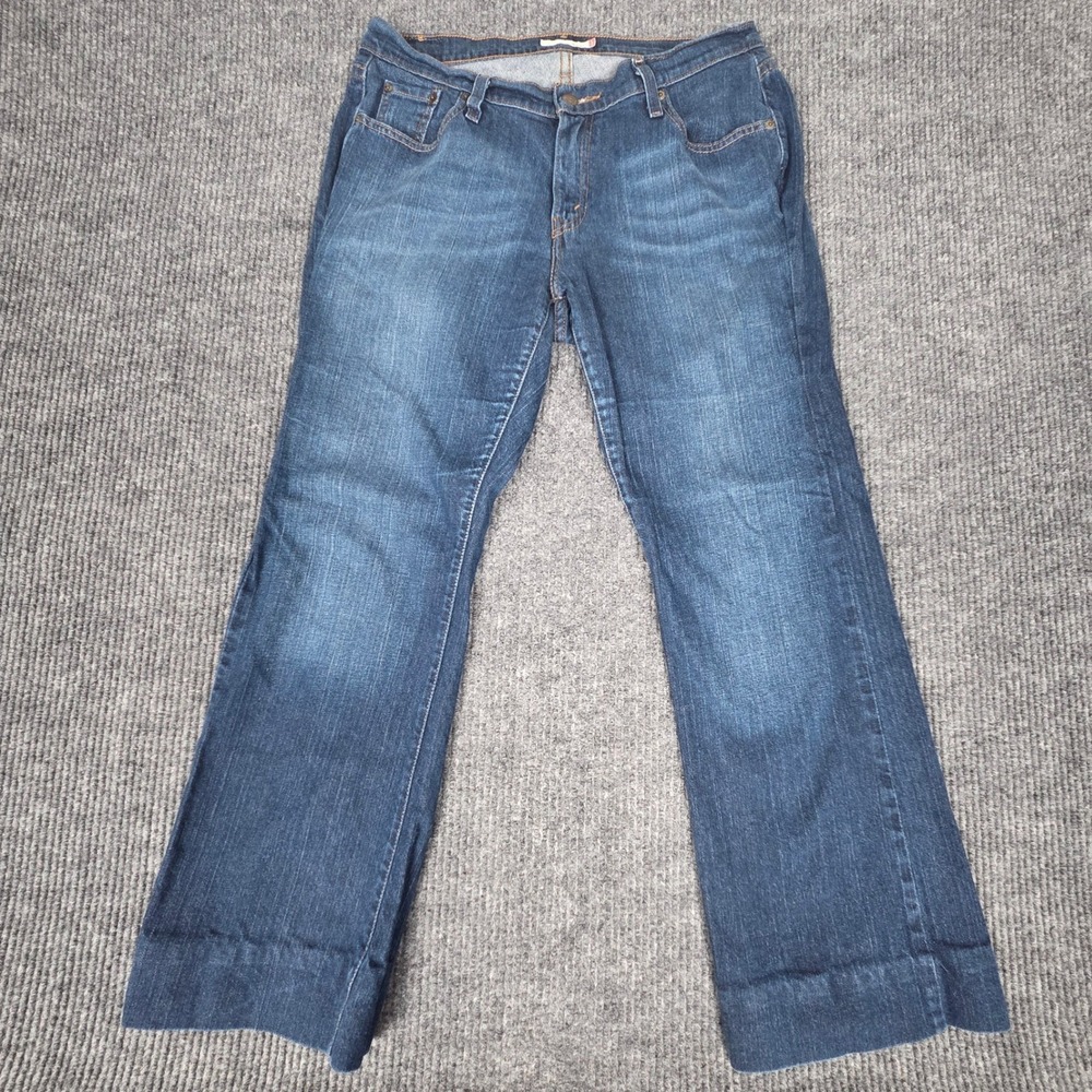 Levi's 520 Curvy Boot Cut Jeans Women's Size 14 Medium Blue Wash Denim